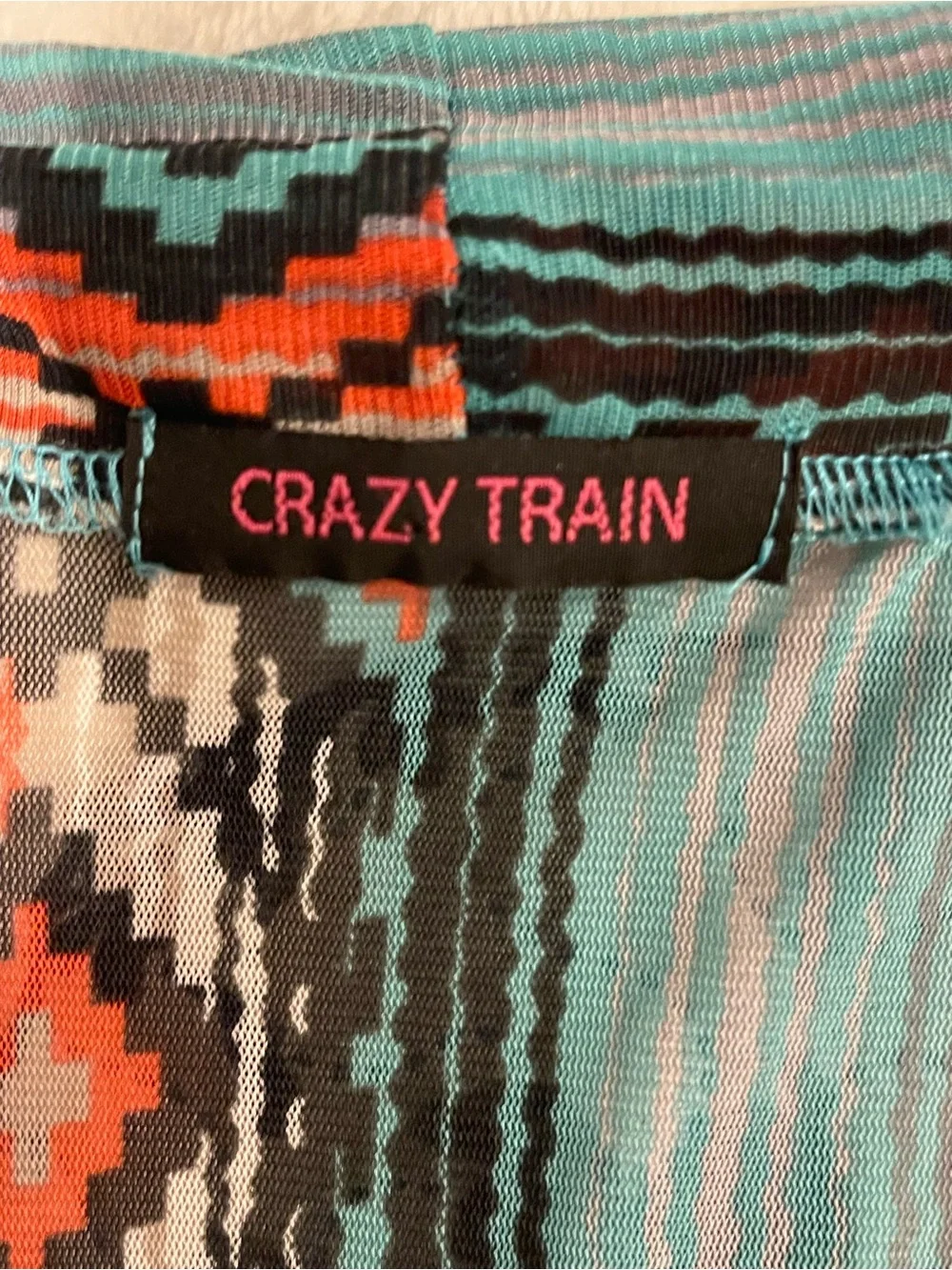 Crazy Train Open-Front Aztec Duster - Turquoise & Coral